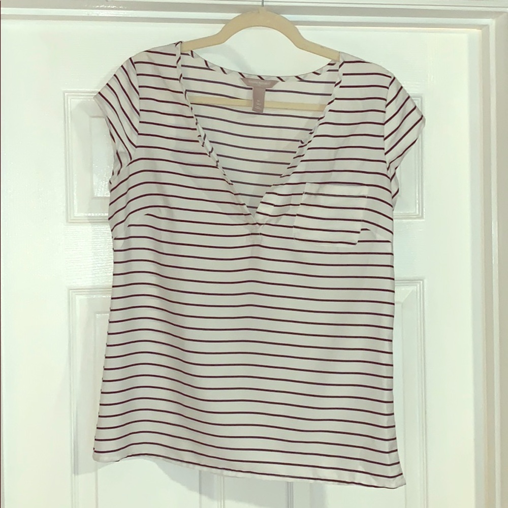 Banana Republic Striped Short-sleeve Blouse